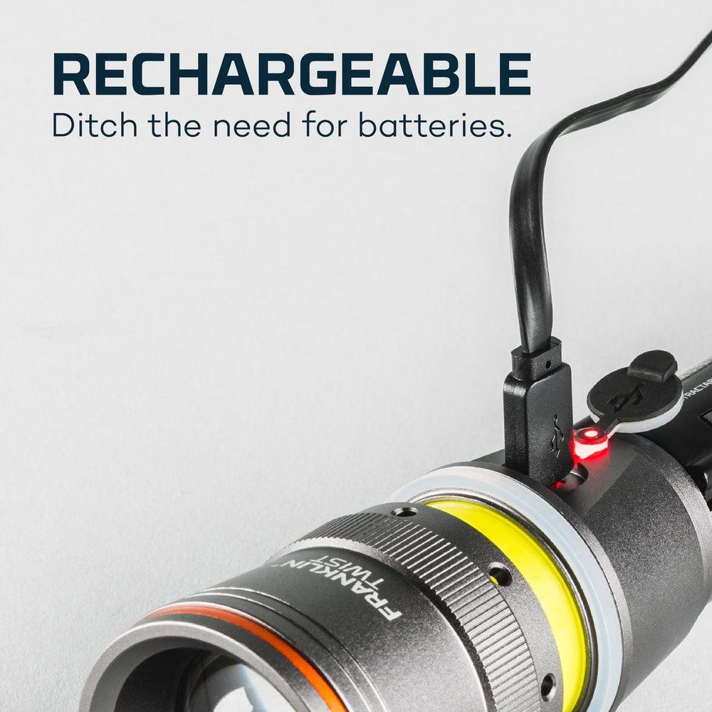 NEBO Franklin Twist Rechargebale 400 Lumen Flashlight - Storm Grey - Image 6
